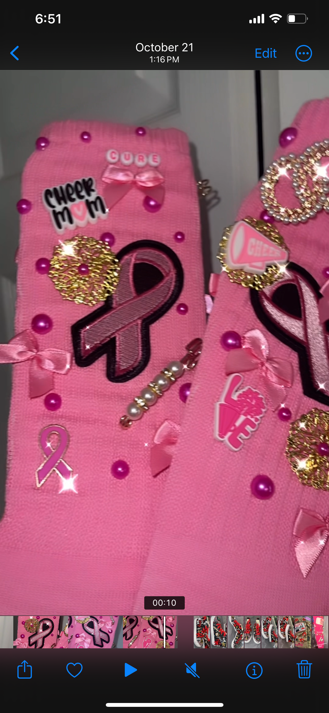 Cheer Mom Breast Cancer Awareness Junk Socks