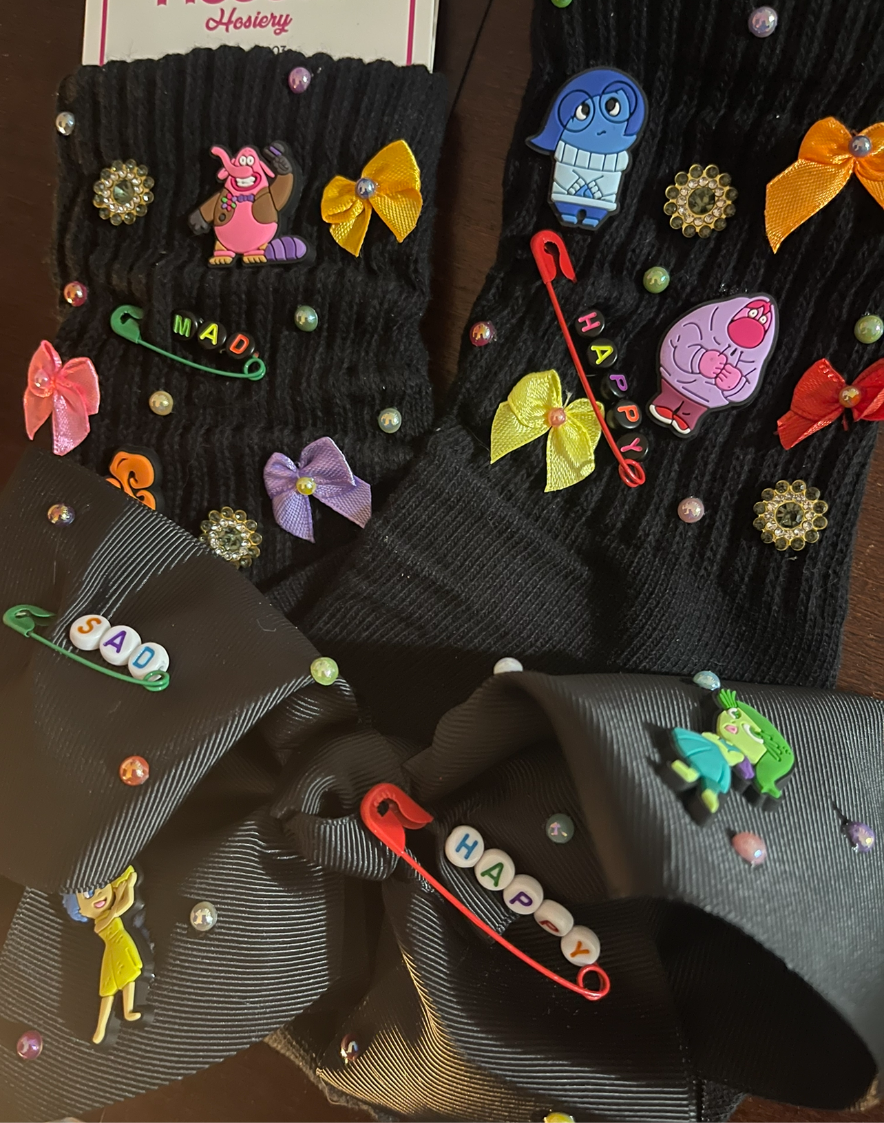 Inside Out Matching Junk Socks/Bow