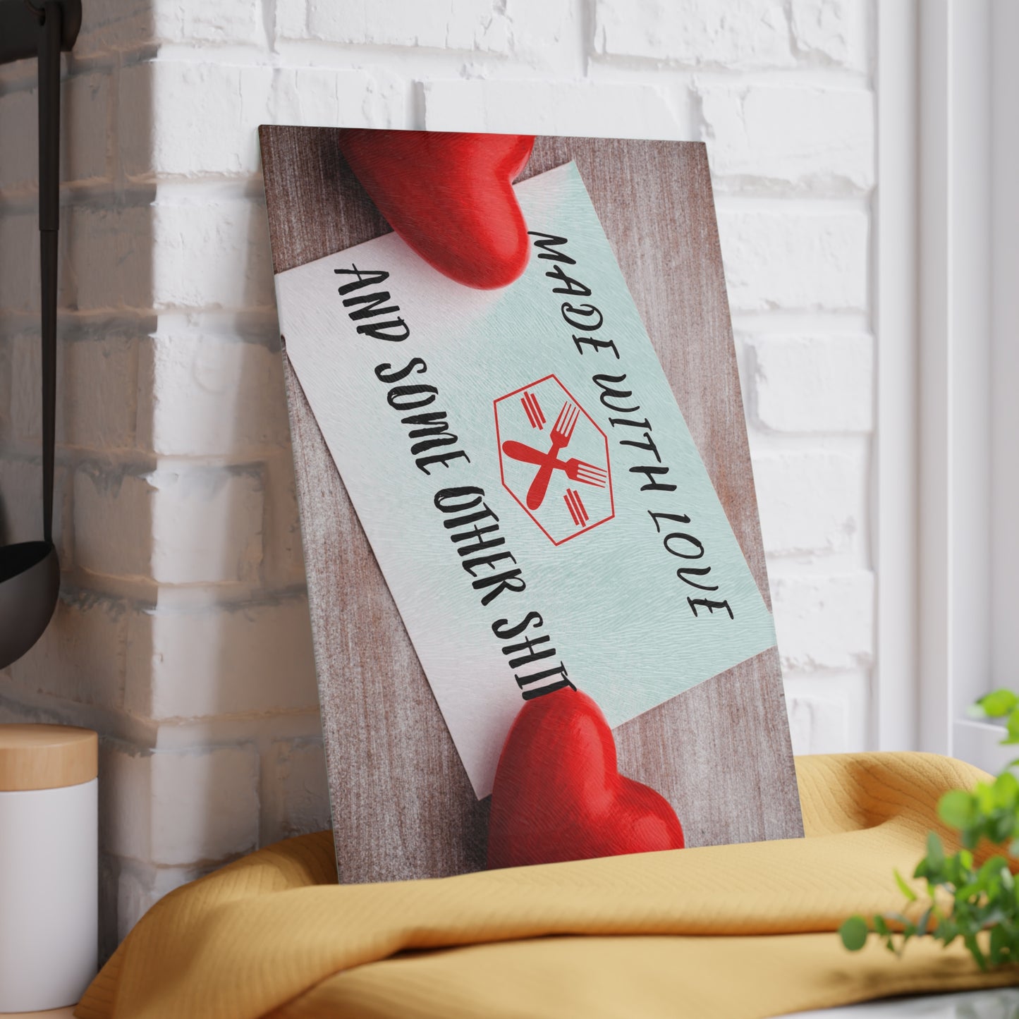 Made With Love Glass Cutting Board