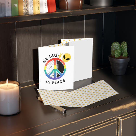 Cum In Peace Greeting Cards