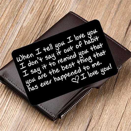 Metal Wallet Love Reminder Card